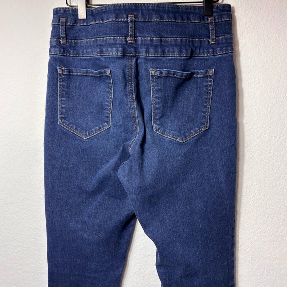 REFUGE WOMEN DARK BLUE BUTTON UP HIGH WAISTED JEANS SIZE 10 - Picture 3 of 5